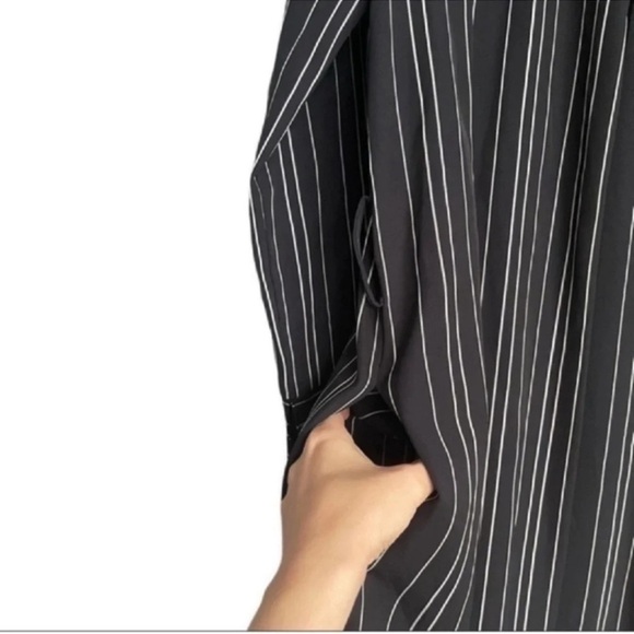 ZARA Woman’s Long Open Front Striped Blazer Size M - Picture 3 of 7